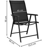  Sklopiva metalna vrtna stolica crna 56 x 64 x 94 cm | shoptok.hr