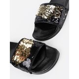 Shelvt Black women's flip-flops with sequins | shoptok.hr
