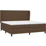 vidaXL Krevet s oprugama i madracem tamnosmeđi 200x200 cm od tkanine | shoptok.hr