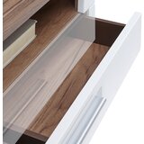 XORA viseča vitrina, bela, barve hrasta | Shoptok.si