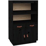 Maison Chic Visoka omara - Komoda - Predalnik črna 67x40x108,5 cm trdna borovina, (21721346) | Shoptok.si