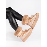 Shelvt Women's golden snow boots with fur on a thick sole | Shoptok.si