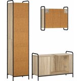  Set ormarića za kupaonicu 3 kom. Hrast sonoma 40 x 36 x 181 cm - Hrast sonoma Ormarić ispod sudopera (3 vrata) + viseći ormarić | shoptok.hr