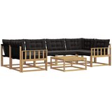  Set vanjskih sofa 7 kom. Bijela i crna Smeđa 79 x 79 x 37 cm | shoptok.hr