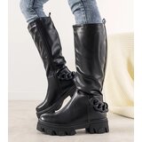 Gemre Black ankle boots with chain Cognac | Shoptok.si