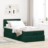  Okvir kreveta s madraca tamnozeleni 90x200cm baršunasti | shoptok.hr
