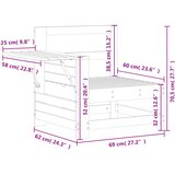  Vrtna sofa s naslonom za ruke i stolićem impregnirana borovina | shoptok.hr