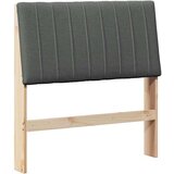 vidaXL tapecirano vzglavje temno siva 90 cm masivno borovo les | Shoptok.si