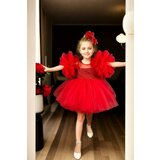 Dewberry N4732 Chiffon Sequined Girls Evening Dress-RED cene