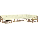 vidaXL Zunanja garnitura za sedenje z blazino 8 pcs Bela in krem, (5000281001) | Shoptok.si