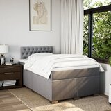 Krevet s oprugama i madracem smeđesivi 120 x 200 cm od tkanine | Eponuda.com