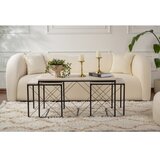 Hanah home defne - black, marble blackmarble coffee table set | ePonuda.com