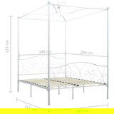 vidaXL okvir za krevet s nadstrešnicom bijeli metalni 140 x 200 cm | shoptok.hr