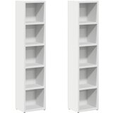 Maison Chic Dvo delni komplet Omarca za CD - CD stojalo - CD regal 2 kosa bela 21x16x93,5 cm iverna plošča, (21673961) Cene