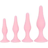 Anal Trainer Kit Silicone Butt Plugs Pink 4 Pack