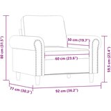  Fotelja krem 60 cm od umjetne kože | shoptok.hr