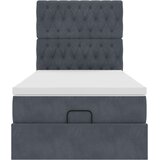 vidaXL Otomanski posteljni okvir z vzmetnicami siv 100x200cm žamet | Shoptok.si
