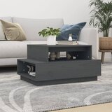 The Living Store Klubska mizica siva 80x55x40,5 cm trdna borovina - Klubska Mizica, (21574710) | Shoptok.si