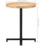 Bistro stolić okrugli Ø 60 x 75 cm od grubog drva manga | shoptok.hr