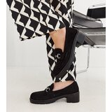 Gemre Women's black heeled suede loafers Grisel | Shoptok.si