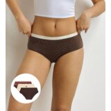 DIM LES POCKETS COTTON BOXER 3x - Women's cotton panties 3 pcs - dark brown - light brown Cene