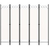 vidaXL Paravan 5-delni kremno bel 200x180 cm | Shoptok.si