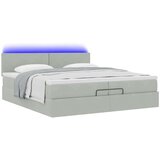 vidaXL okvir kreveta s madracima svijetlosivi 200x200cm baršunasti | shoptok.hr