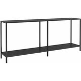  Konzolni stol crni 180 x 35 x 75,5 cm od kaljenog stakla | shoptok.hr