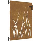  Vrtna vrata 85 x 125 cm od čelika COR-TEN s uzorkom trave | shoptok.hr
