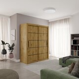 ADRK Klizni ormar MORELL s 2 vratima i policama, 160 cm - HRAST ARTISAN-CRNA Cijene
