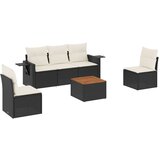 Maison Chic Seti vrtnega pohištva - Vrtna garnitura - Vrtni pohištvo set 6-delna z blazinami črna poli ratan, (21808783) | Shoptok.si