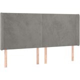  Uzglavlje s ušima svjetlosivo 203x16x118/128 cm baršunasto | shoptok.hr