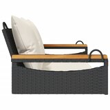  Klupa za ljuljanje s jastucima crna 109x62x40 cm od poliratana | Eponuda.com