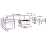  9-dijelna vrtna garnitura s jastucima aluminijska antracit | shoptok.hr