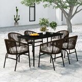  7-dijelni vrtni blagovaonski set smeđi | shoptok.hr