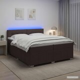  Boxspring krevet s madracem Tamno smeđa 200 x 200 cm Tkanina | shoptok.hr