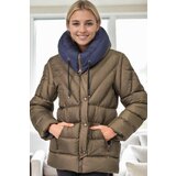 Dewberry Z6683 WOMEN'S COAT-KHAKI-1 | Shoptok.si