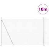 vidaXL Varjena žičnata ograja z 7 flansiranimi stebri 1.5x10 m Pocinkano jeklo | Shoptok.si