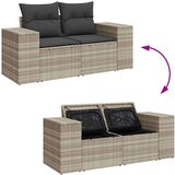 vidaXL 8-dijelni set vrtnih sofa od poliratana s jastucima svjetlosivi | shoptok.hr