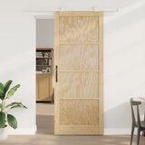 vidaXL drsna vrata s setom strojne opreme 'ORKDAL'trden bor, notranja vrata 'ORKDAL'93x232x4 cm trden bor | Shoptok.si