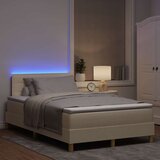  LED Box Spring Krevet s LED trakama Krema 120 x 200 cm tkanina | shoptok.hr