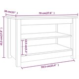 vidaXL klop za čevlje črna 70x38x45,5 cm trdna borovina | Shoptok.si