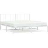  Metalni okvir za krevet s uzglavljem bijeli 193x203 cm | shoptok.hr