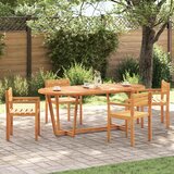  Vrtni blagovaonski stol ovalni 200x90x75 cm masivno drvo akacije | shoptok.hr