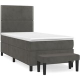  The Living Store Box spring postelja z vzmetnico temno siva 80x200 cm žamet - Box Spring Postelja, (21450228) | Shoptok.si