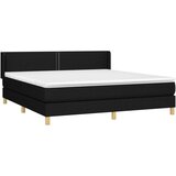  Box spring postelja z vzmetnico črna 160x200 cm blago, (20896008) | Shoptok.si