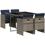 vidaXL Vrtni blagovaonski set od 5 dijelova s jastucima sivi poliratan - Stakl 4 | shoptok.hr