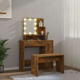  Komplet toaletnih mizic z LED lučkami dimljeni hrast, (20818153) | Shoptok.si