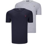 Dewberry DUAL SET T8568 V-NECK MENS T-SHIRT-NAVY BLUE - GREY Cijene