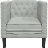  Fotelja Chesterfield svijetlosiva baršunasta | shoptok.hr